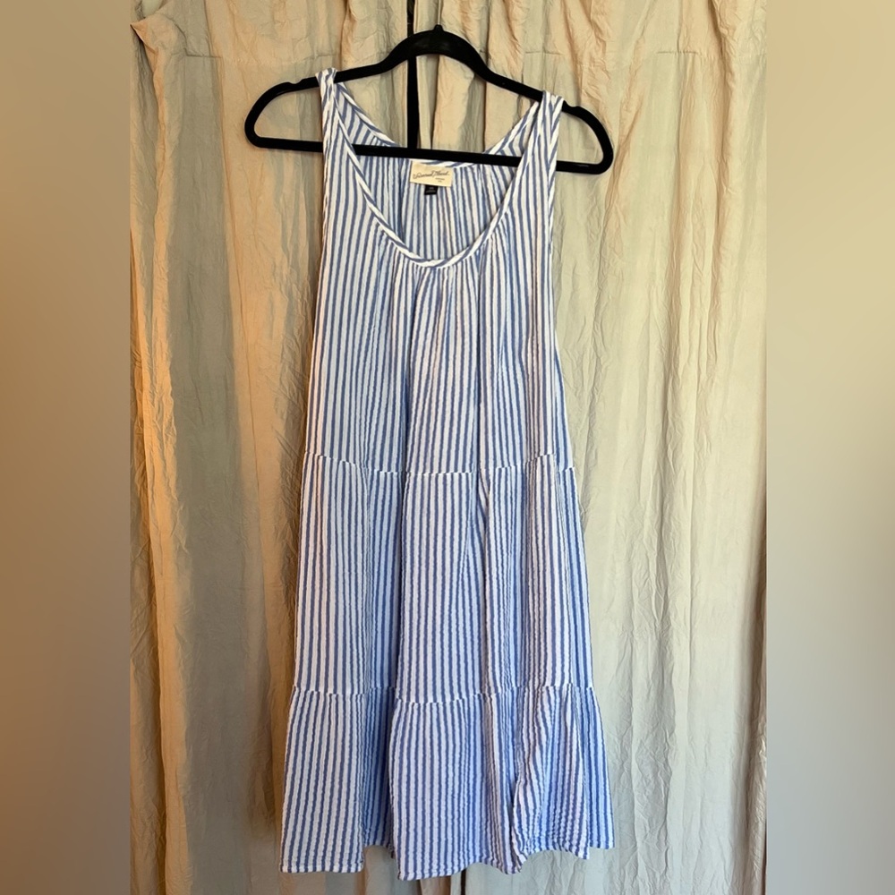 Universal Thread Blue and White Striped Midi Dress